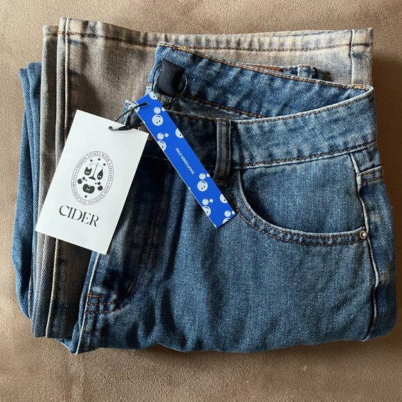 NWT CIDER Women’s Baggy High Waisted Color Block Grunge Casual Y2k Size Small - Picture 5 of 5